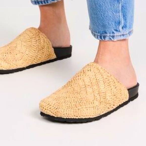 STAUD DIA raffia mule slide size 37/ US 7 - Picture 1 of 15